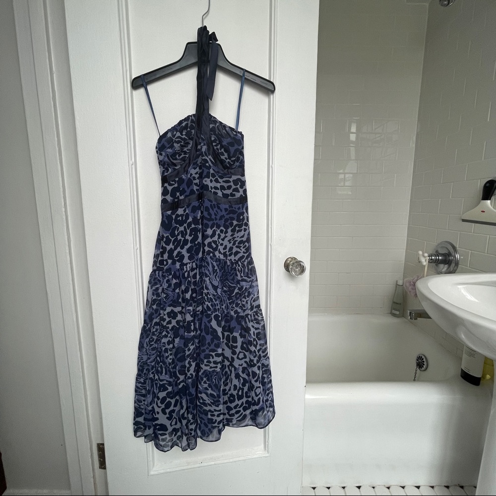 NWT BCBGirls Navy Blue Halter Dress Sz Small